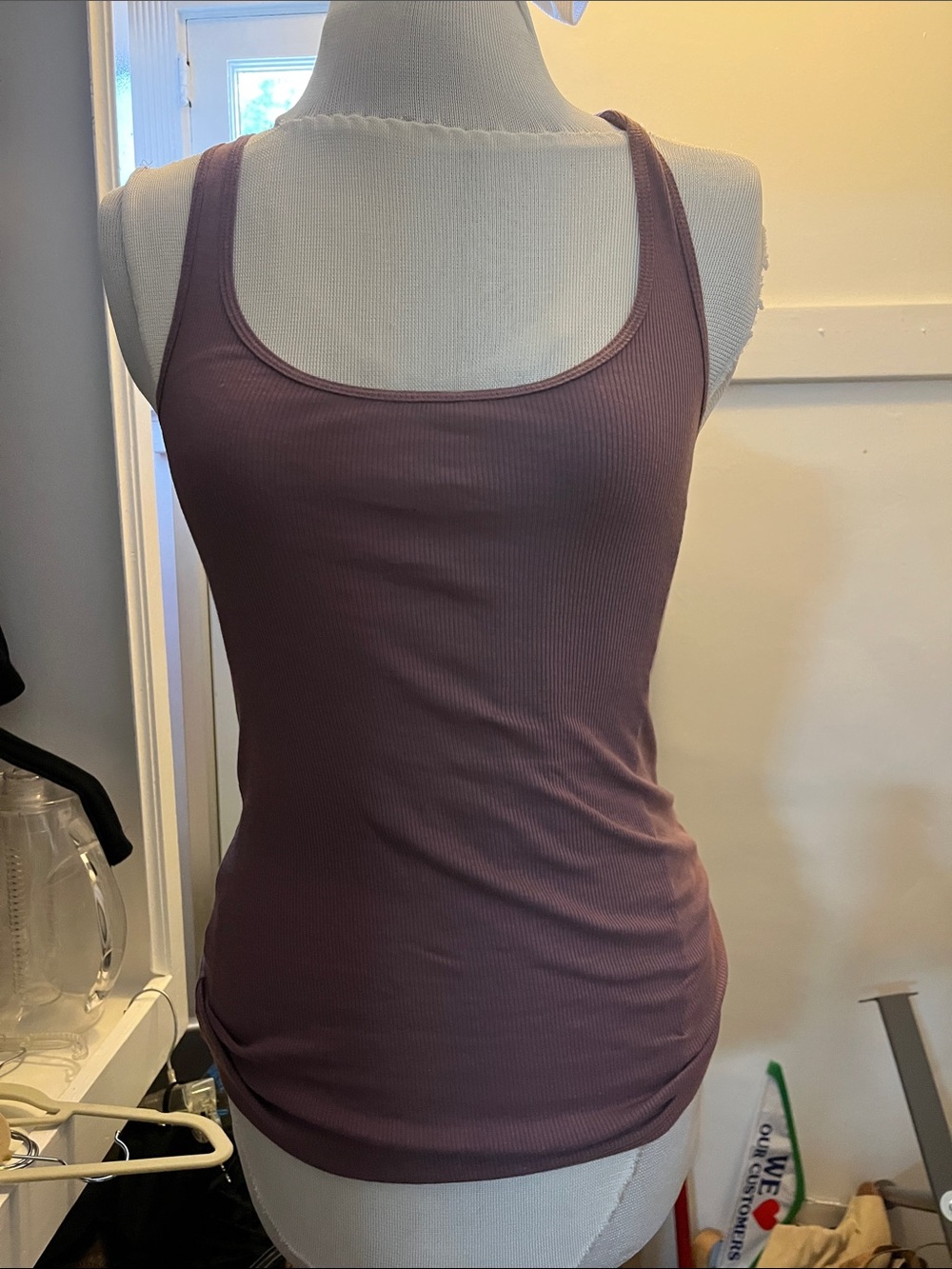 stem Mauve Ribbed Scoop Neck Tank